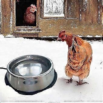 Gamelle chauffante pour animaux de compagnie, en acier inoxydable, compatible avec chats, chiens, poules, etc. Prise UE.