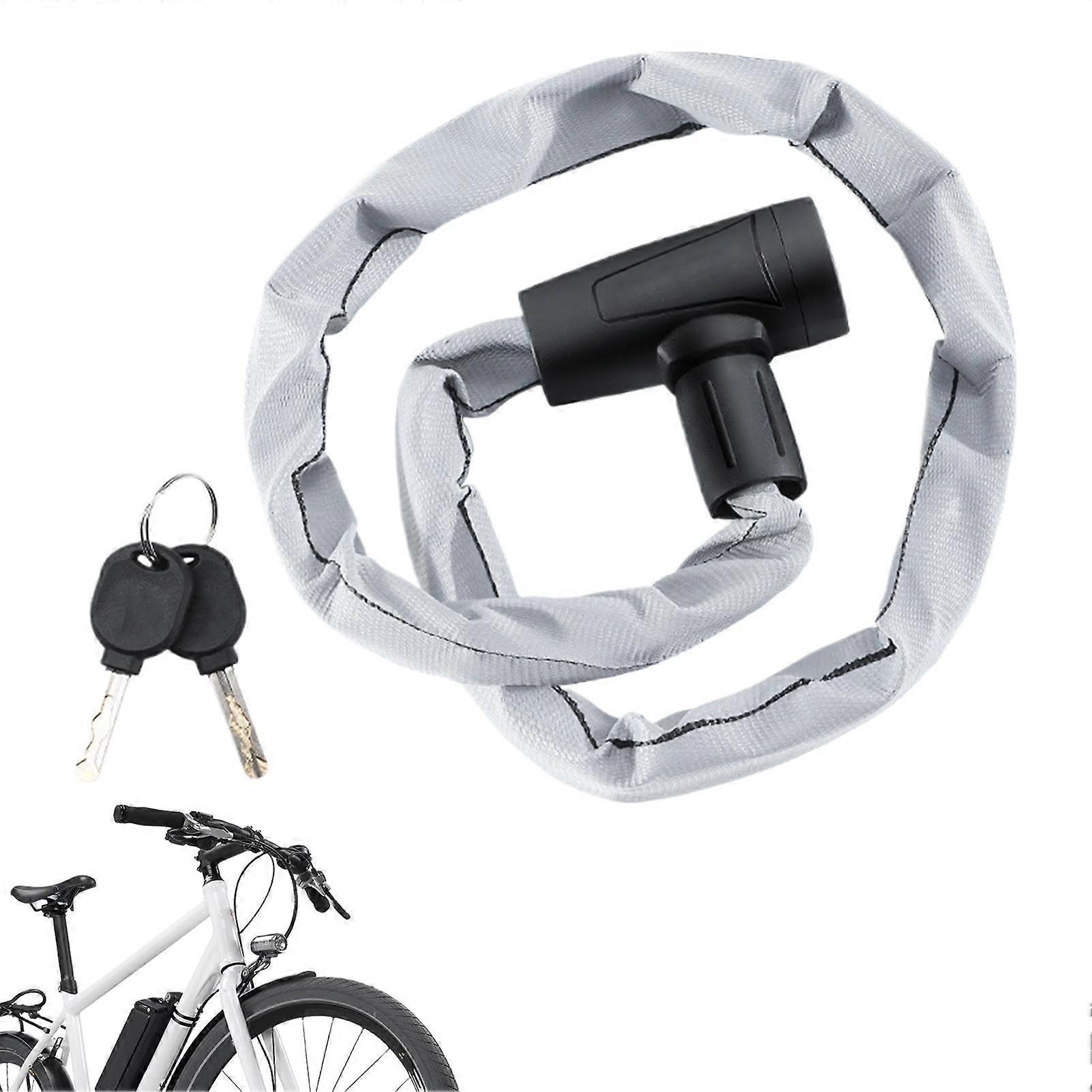 Heavy Duty AntiTheft Bike and Motorcycle Chain Lock, 2.5 Ft RustProof Security Padlock with Keys