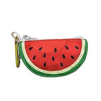 (watermelon)Pet Poop Bags Holder Convenient Fruit Print Zippered Dog Poop Bag Holder for Outdoor Pet Walking Running Pet Supply