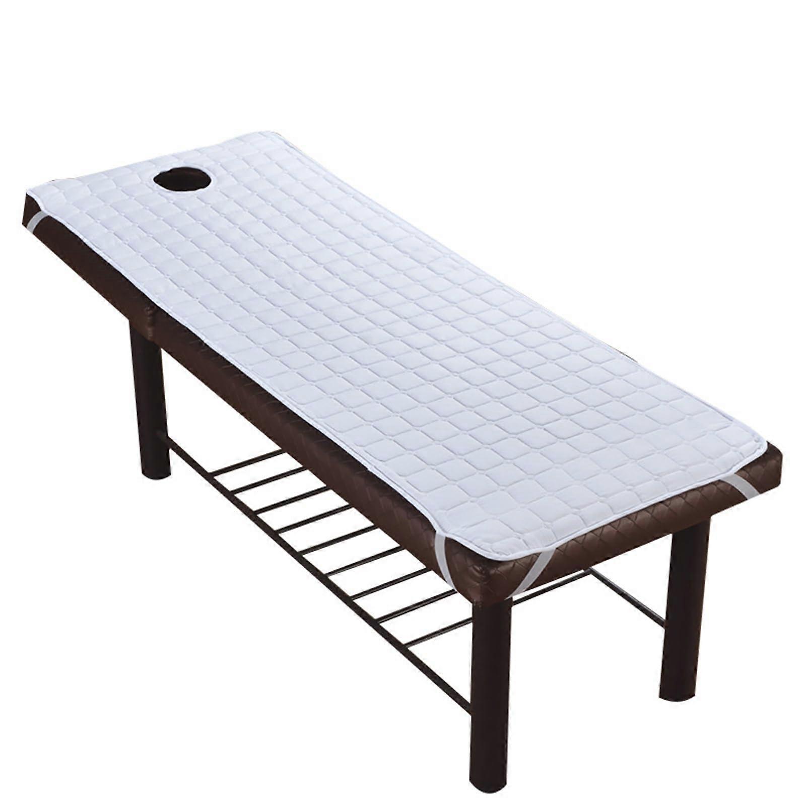 Thickened Massage Table Pad with Face Hole, Comfortable Spa Bed Topper, NonSlip Adjustable Straps