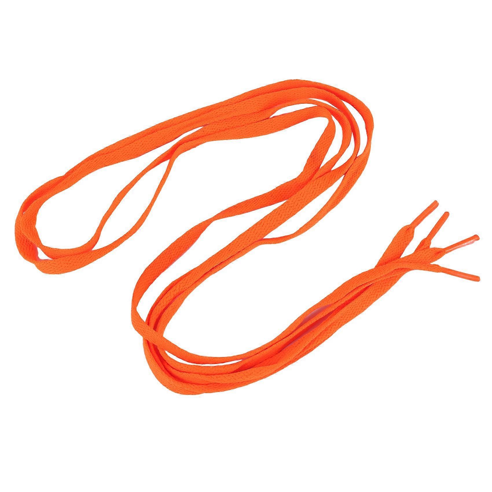 Trainers Replacement 8mm Wide Orange Flat String Shoelace Pair