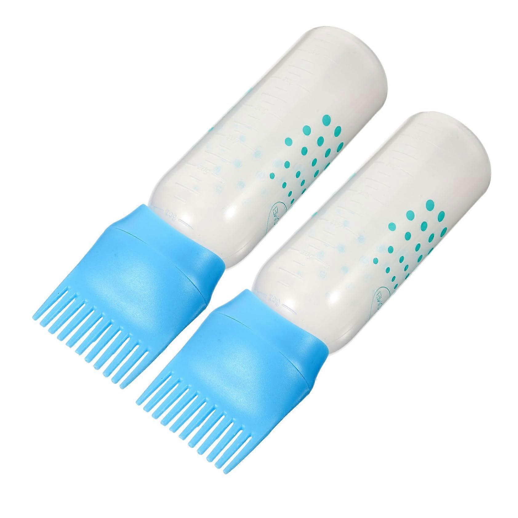 2 Pcs Hair Dye Applicator Bottles with Comb and Scale for Precise Root Touch Up Coloring