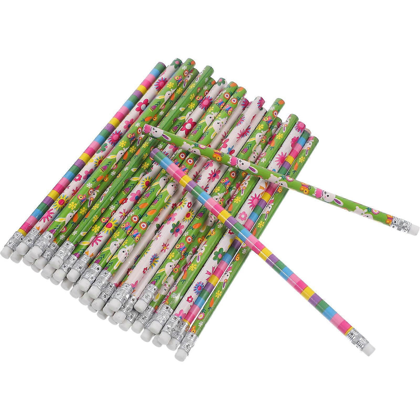 Portable Writing Pencils Wooden Easter Theme for Daily Use 40Pcs