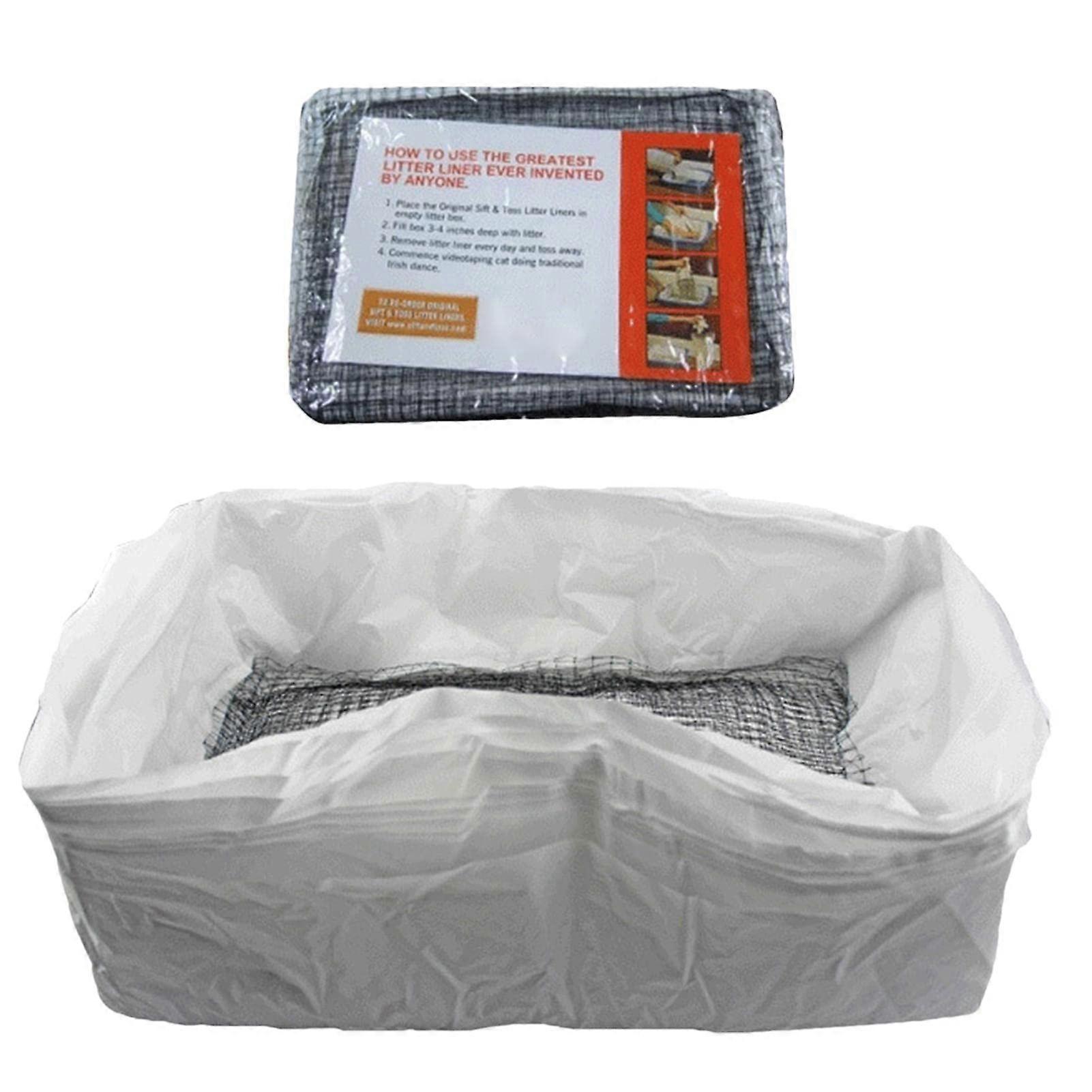 Cat Litter Liners with Drawstring Closure, Extra Thick Reusable Bags with Filter Mesh for Large Boxes, Pack of 10