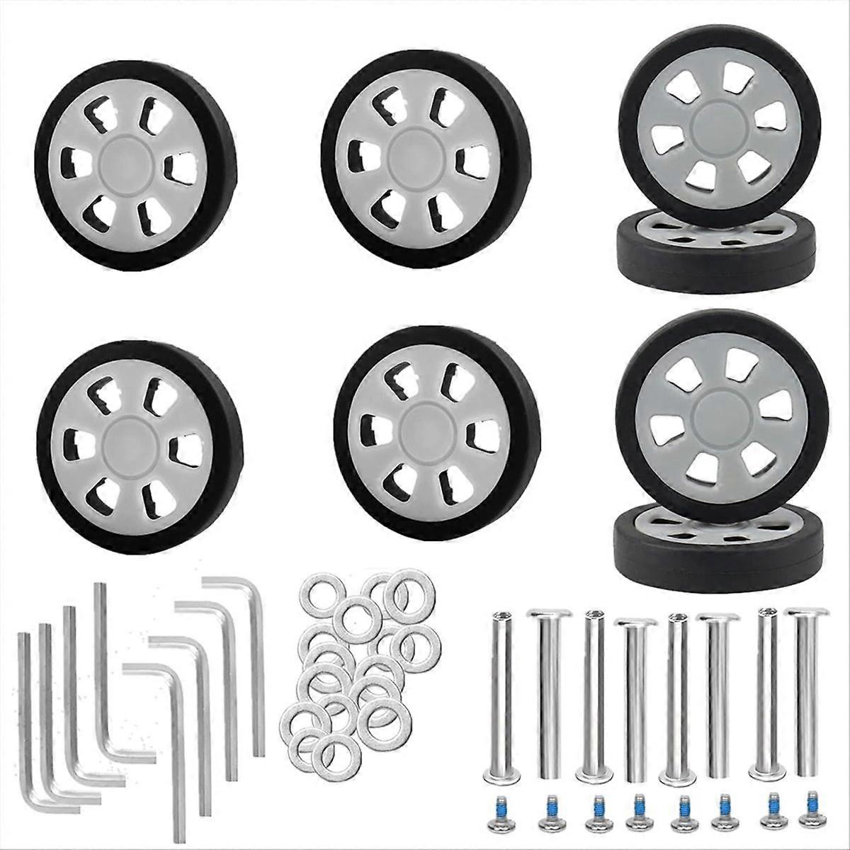 8pcs Suitcase Wheels Replacement Rubber Mute Caster Replacement B