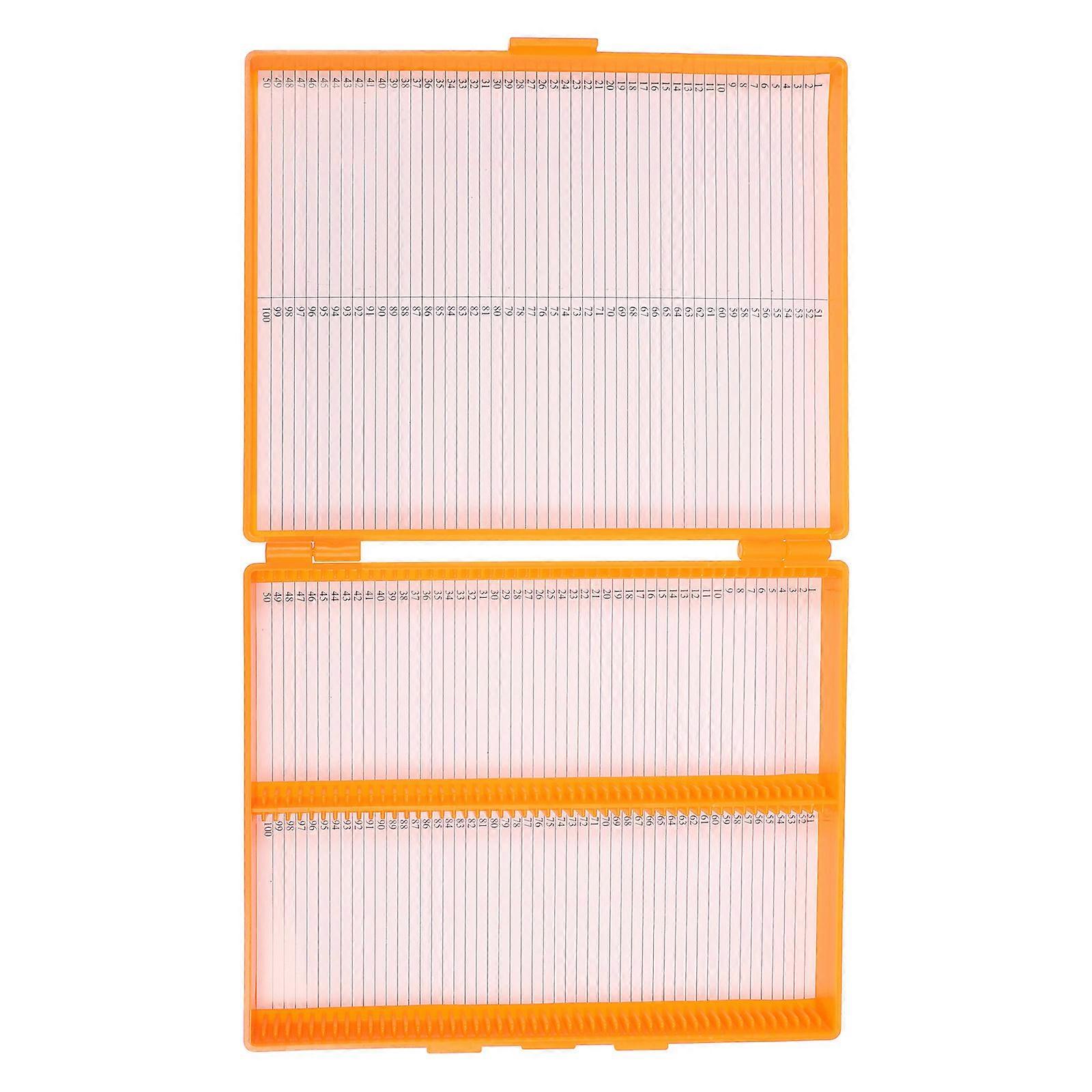Slide Boxes Plastic Microscope Slide Organizer for Holding 100 Slides in Lab