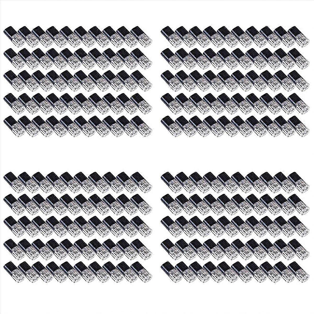 Double-Wire Push-In Connector with Locking Buckle,Low Voltage Wire Connectors,No Wire-Stripping Requ