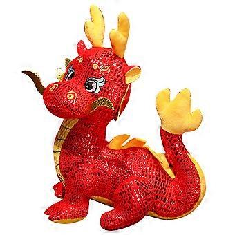 Peluche de dragón de Año Nuevo chino para decoración de escritorio para niños y adultos, hecho de algodón PP, 1 unidad