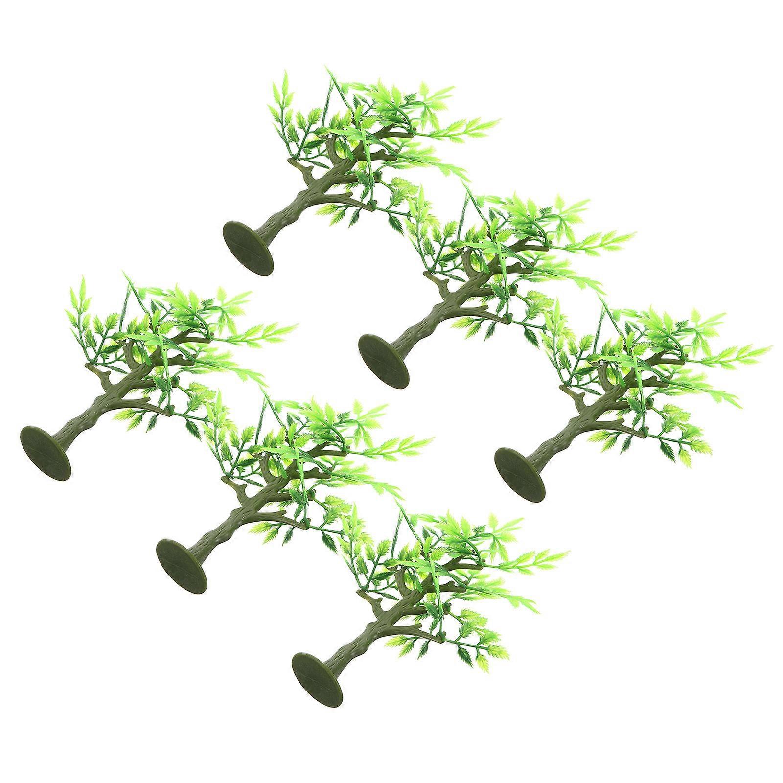 Green Plastic Model Trees for Decor 6Pcs Sand Table Small Landscape