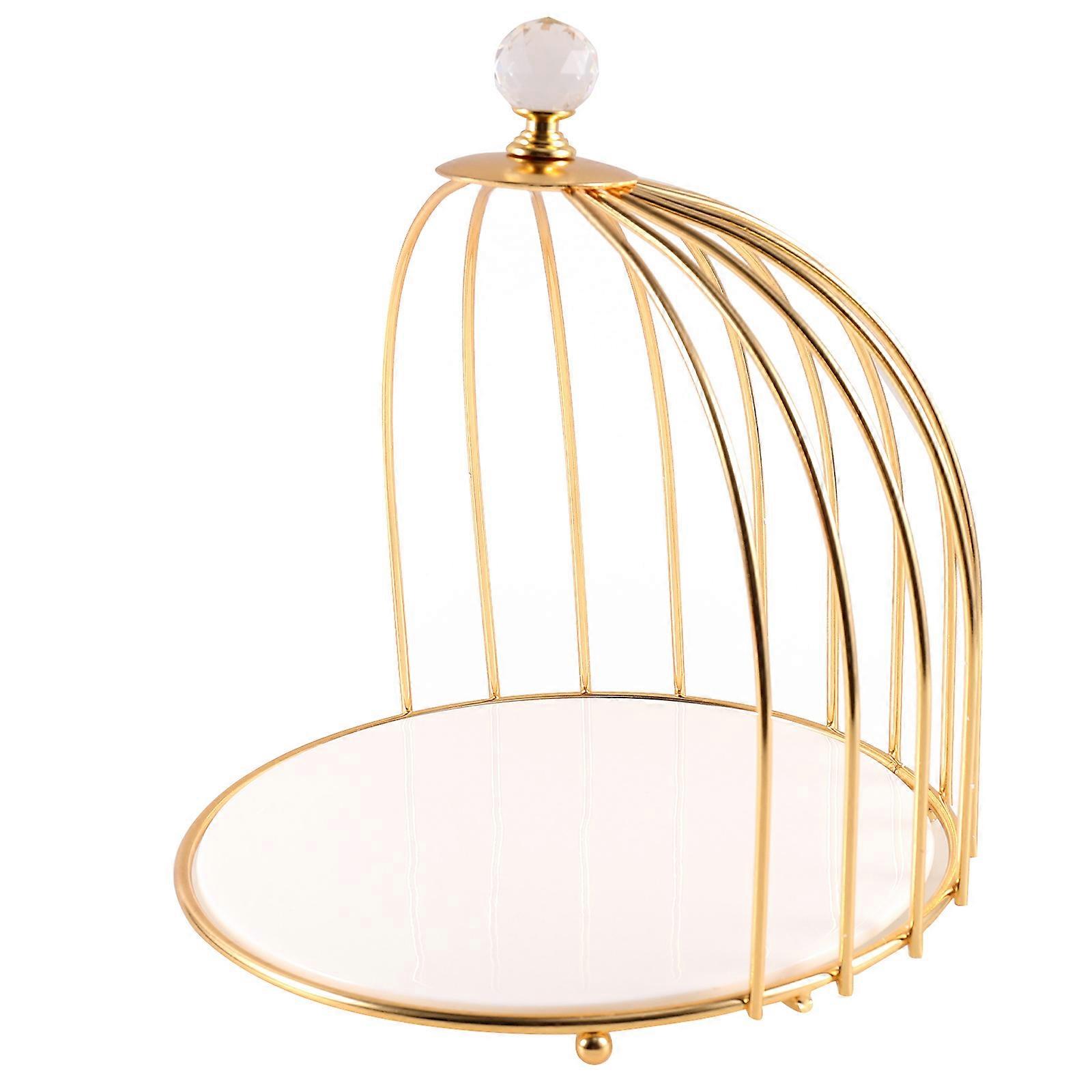 Birdcage Fruit Plate Ceramic Serving Tray for Dessert Use