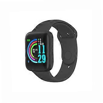 Reloj inteligente con pantalla táctil de 1,44 pulgadas, monitor de actividad física, monitor de frecuencia cardíaca y diseño negro resistente al agua.