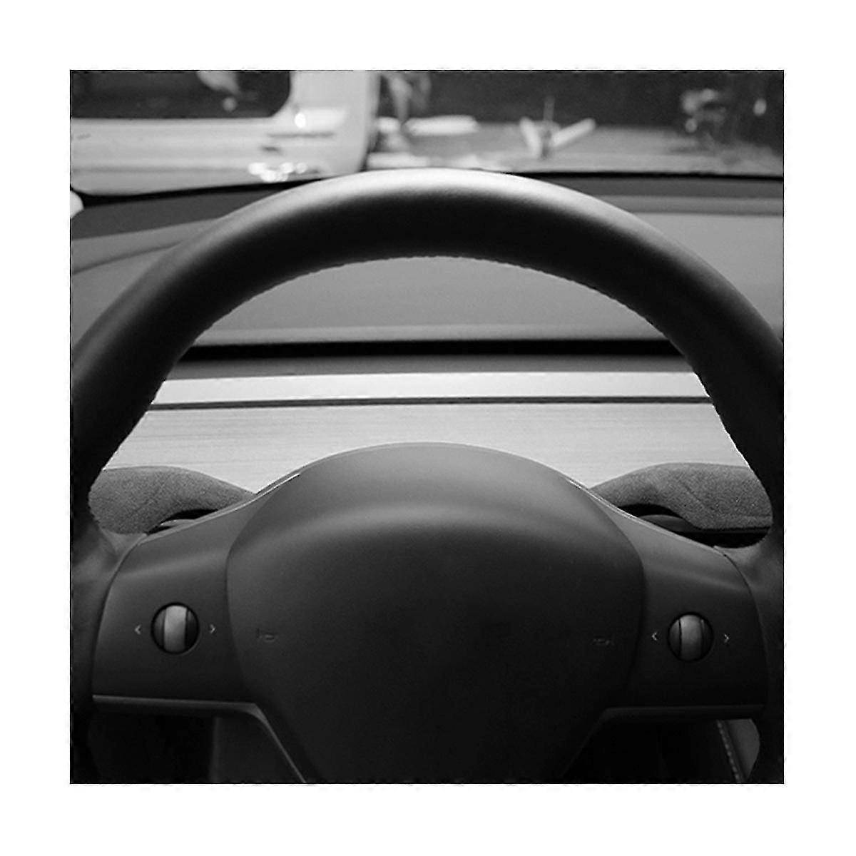 For Model-y Shift Paddle Protector Leather Fur Shifter Cover Shell Interior Modification Big Red