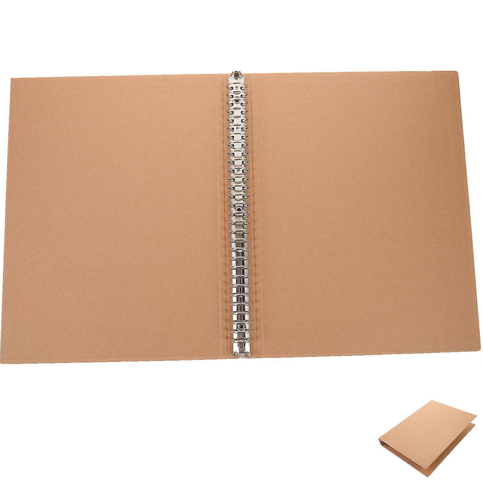 A4 Ring Binder Kraft Paper Notebook Cover for Use 2Pcs