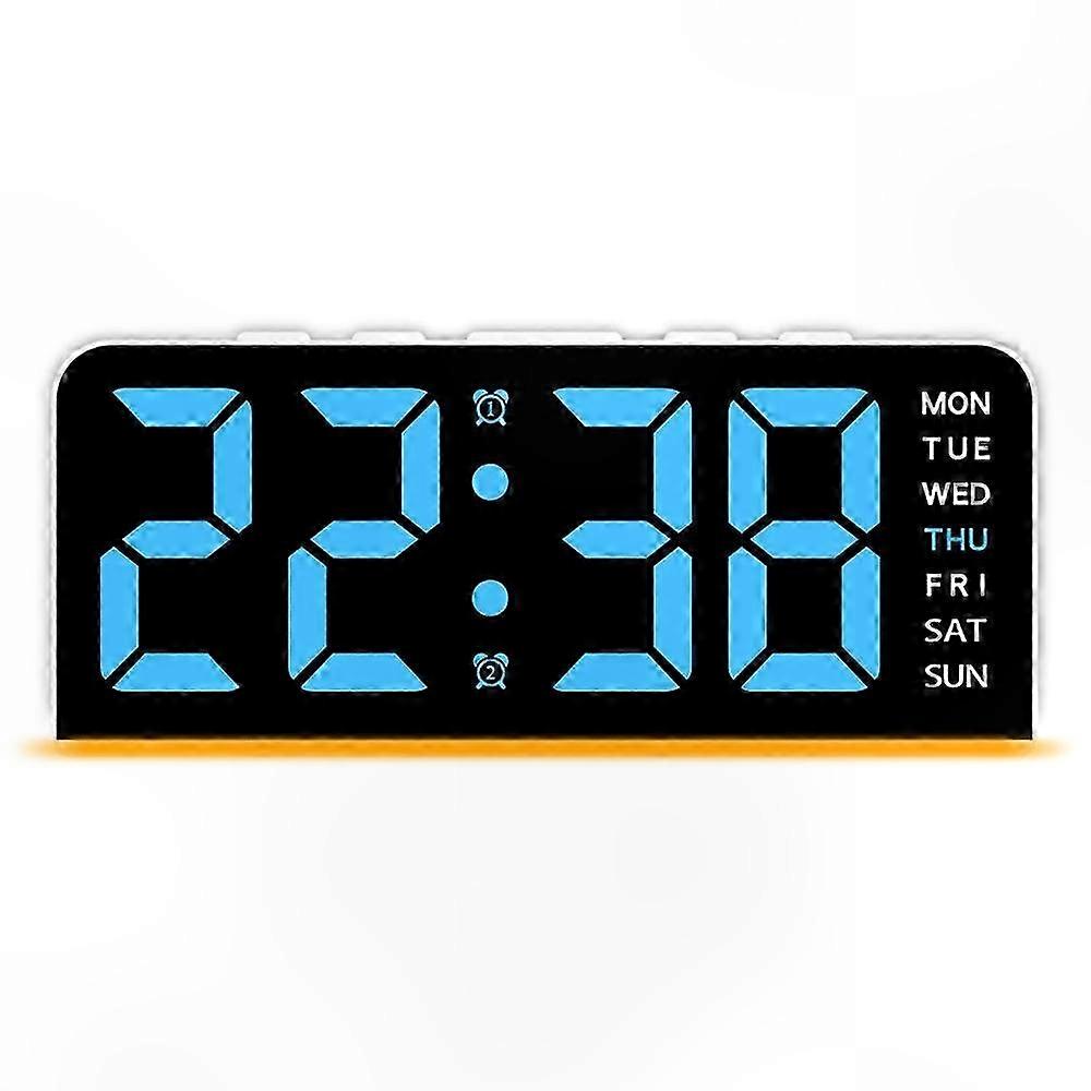 Large LED Display with Date, Temperature, Ambient Light Sensor, and Multi-Function Alarm Clock