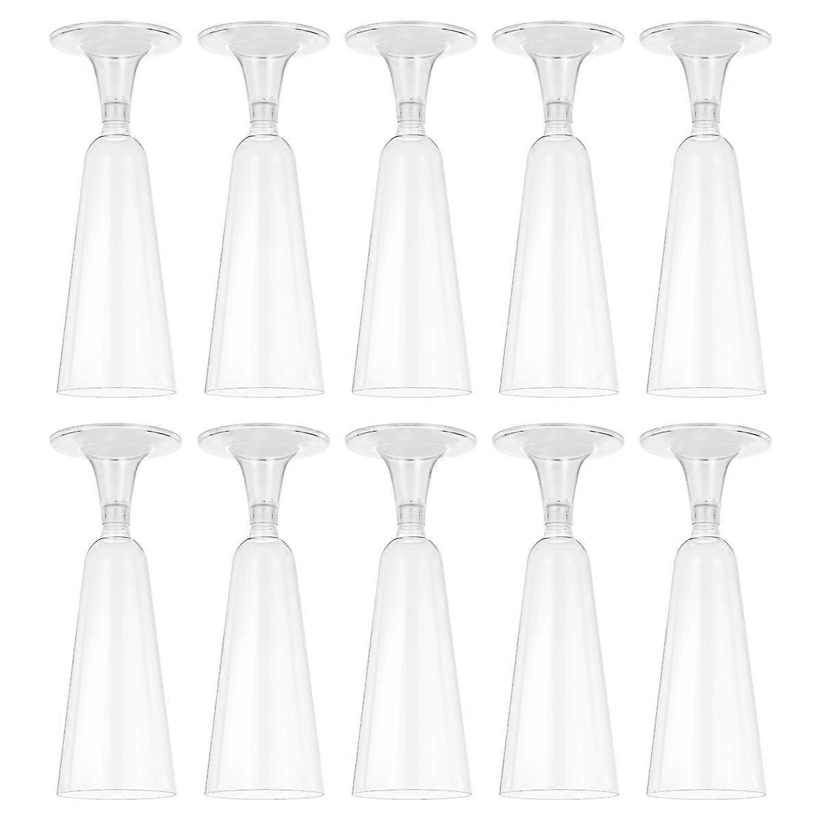 Plastic Wine Cups High Stem Goblets for Outdoor 30Pcs Transparent