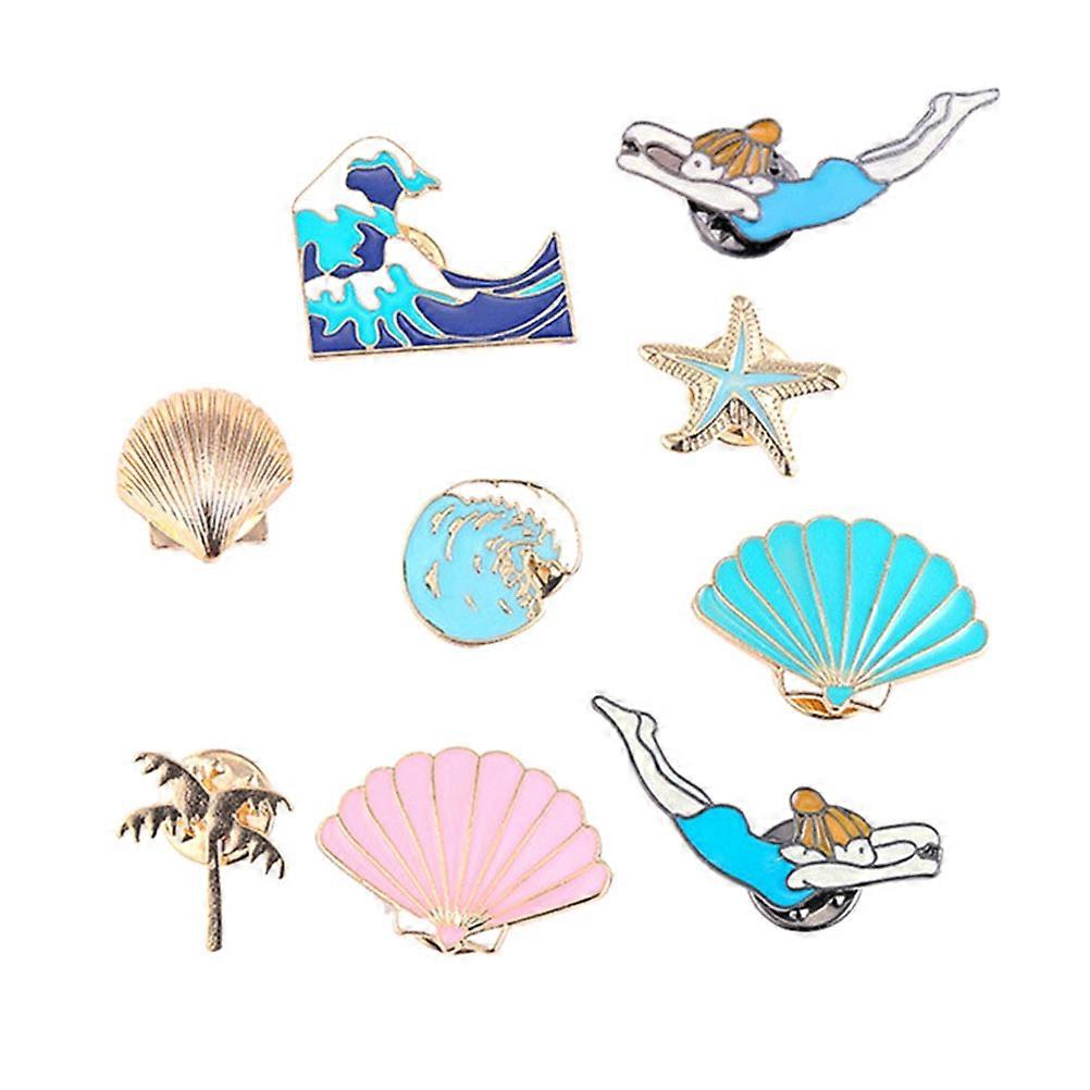 Cartoon Brooch Creative Brooch for Decor 9Pcs Assorted