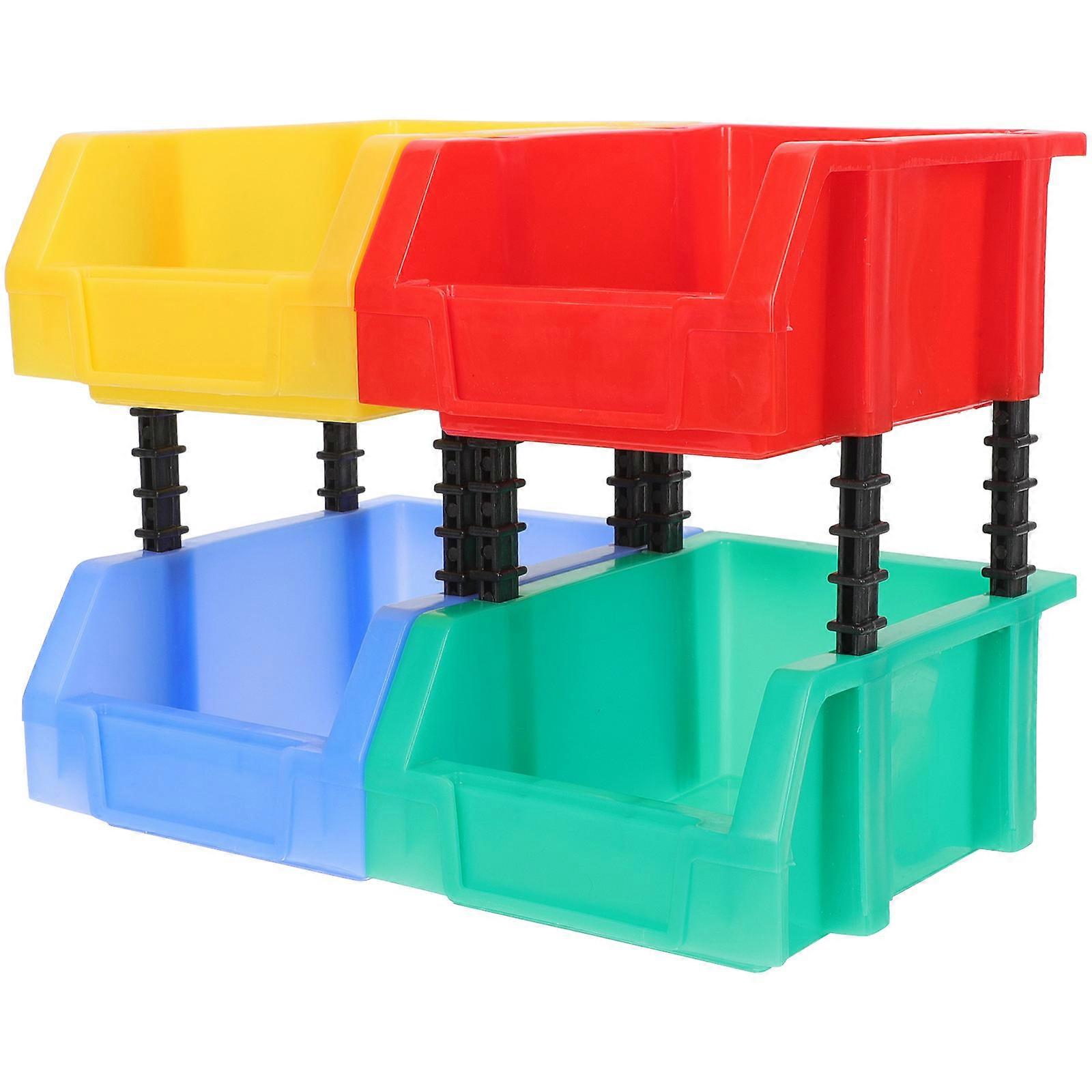 Plastic Nesting Shelf Bin Boxes for Storage 1Set with Assorted Colors and Material
