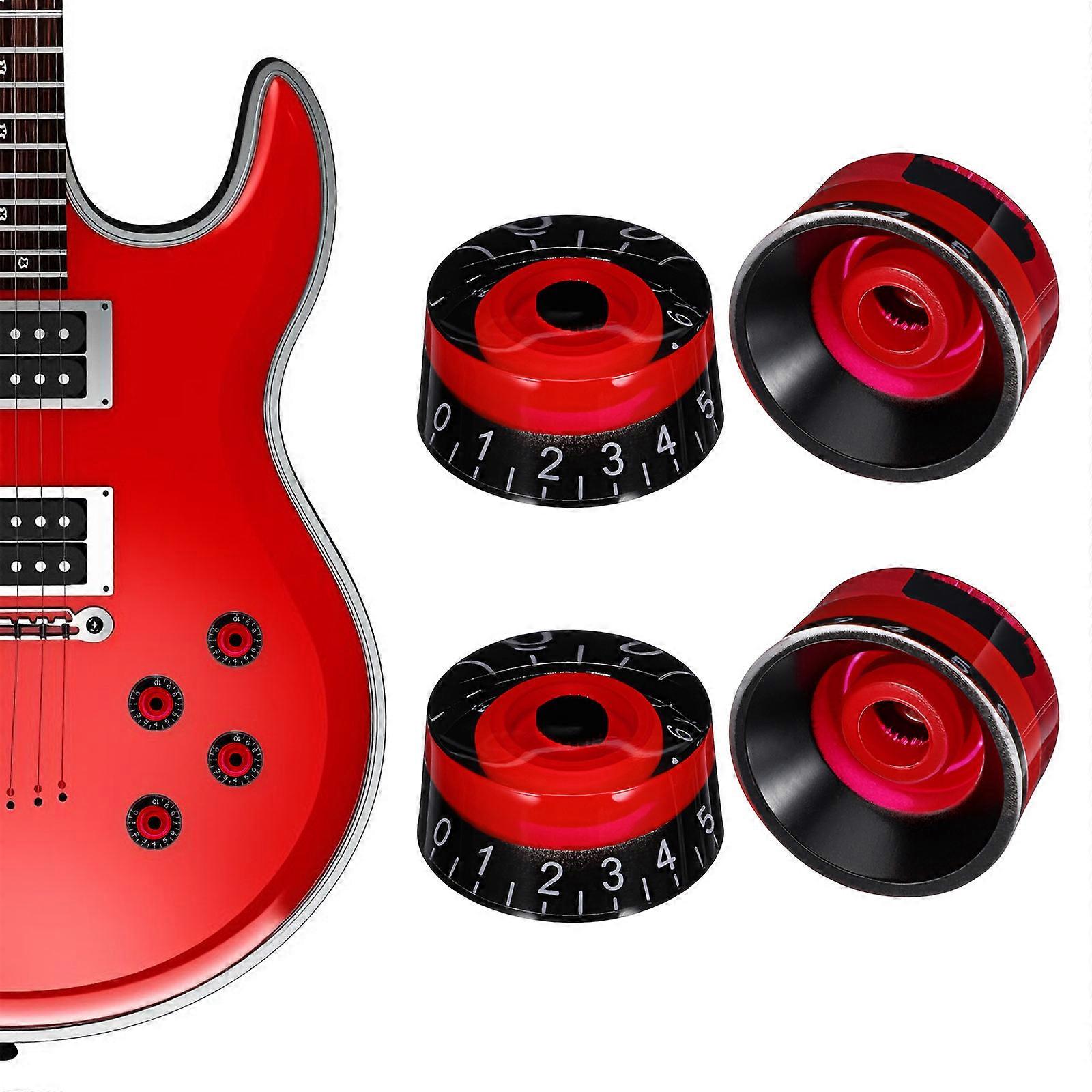 Control Amplifier Knobs Acrylic Guitar Knobs for Electric Guitar 4Pcs Red