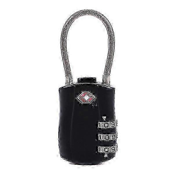 Luggage Locks, 3 Digit Security Padlocks, Combination Padlocks, 1 Pack Code Lock for Travel Suitcase - Black