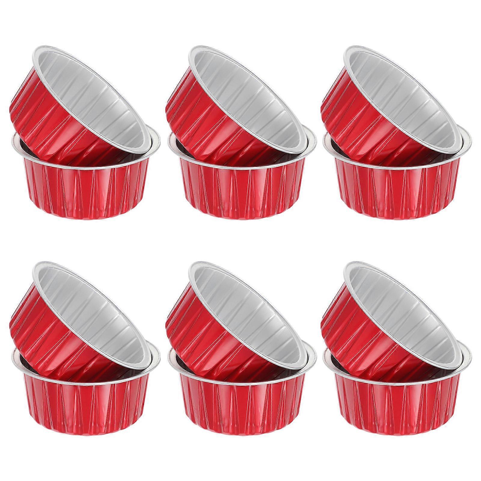 Household Pudding Cup Aluminum Foil Mold for Baking Multi-Function 50Pcs Set