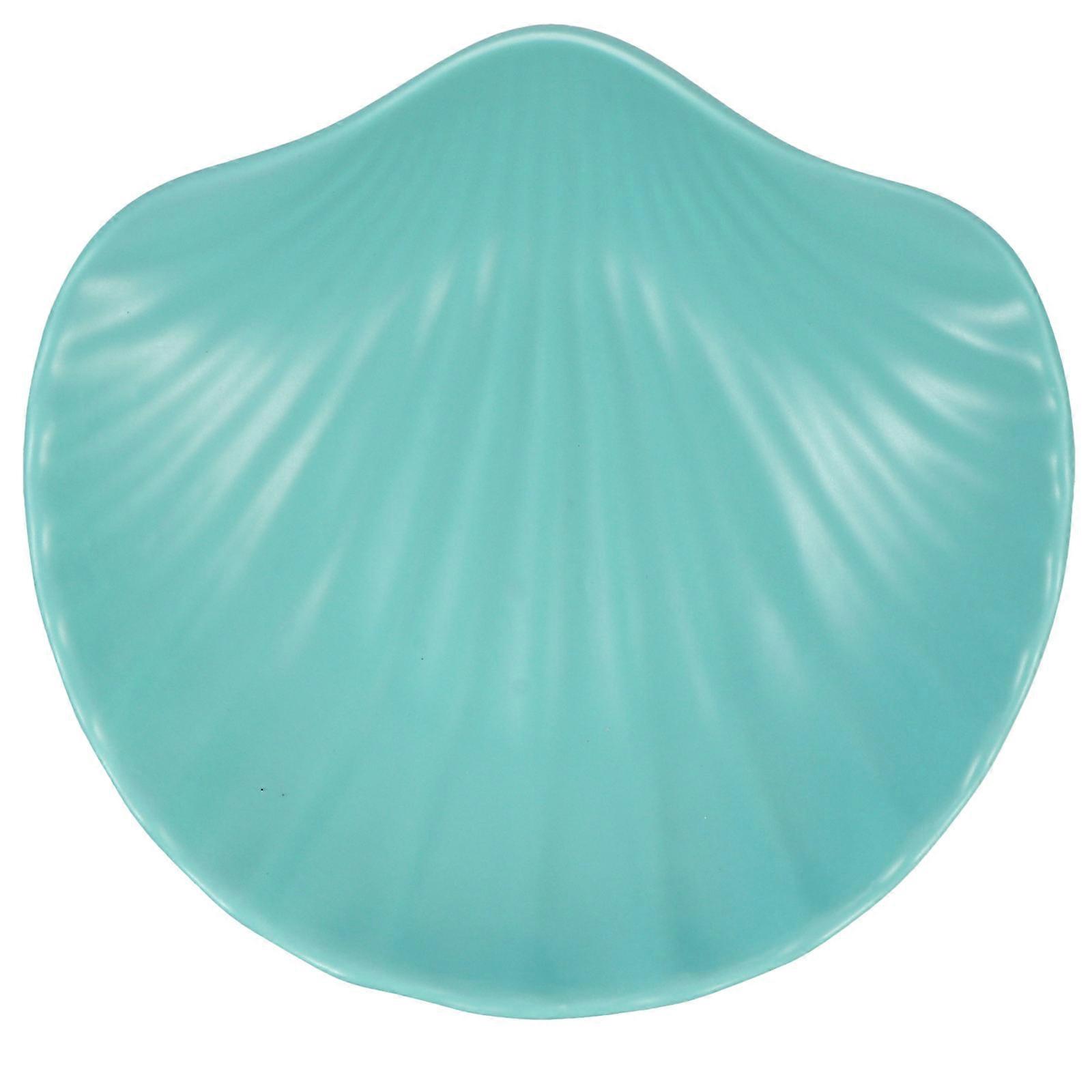 Blue Ceramic Shell Shaped Dessert Plate for Home Multi-Functional Kitchen Use