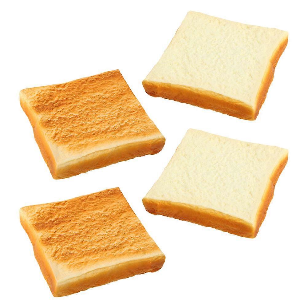 Simulation Artificial Bread 4Pcs Fake Bread Slices for Home Decor
