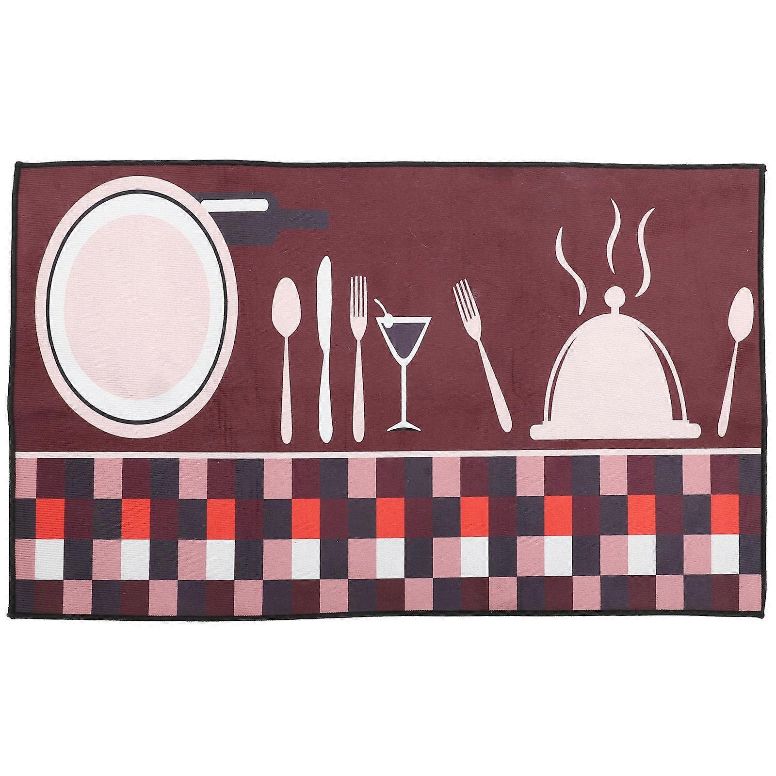 Kitchen Rugs For Floor Modern Fish Pattern Carpet Polyester Fast Drying Prevent Bacteria 1Set
