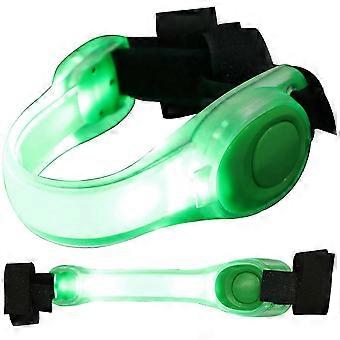 Safety Warning 2Pcs Green LED Luminous Wrist Bands Designed For Exercisers With High Visibility In Dark