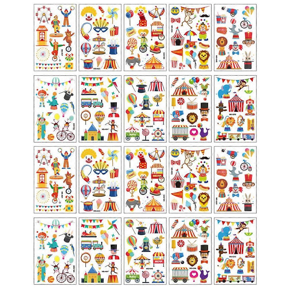 Circus Theme Decals Children Stickers for Party Use 1Set Set