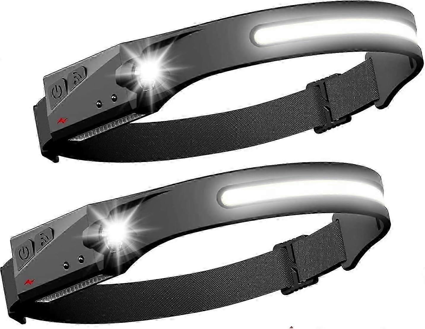 2x Headlamp Headlamp Led Rechargeable Sensor Headlamp Headlight