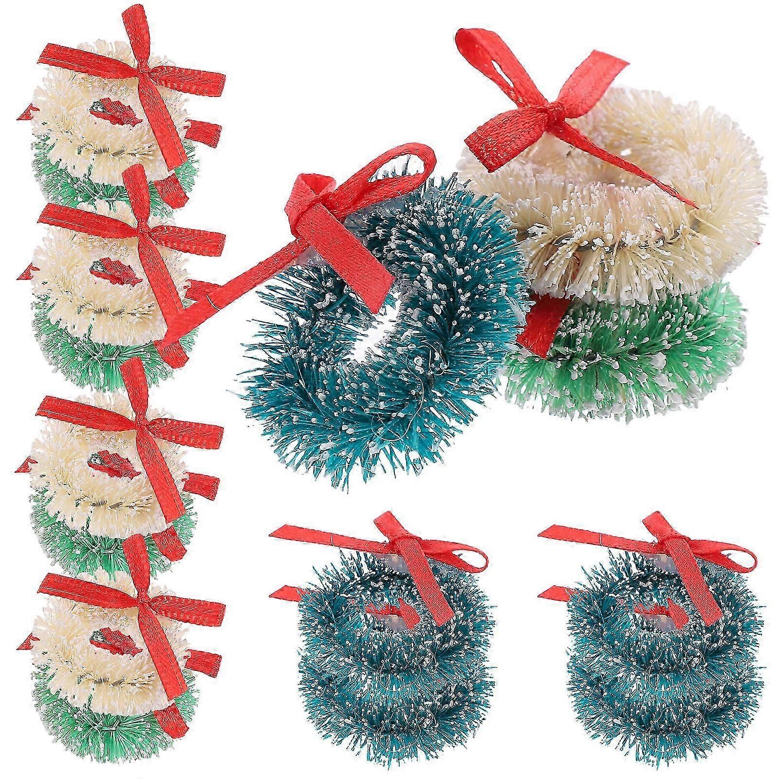Artificial Mini Christmas Wreaths for Decor 15Pcs Assorted