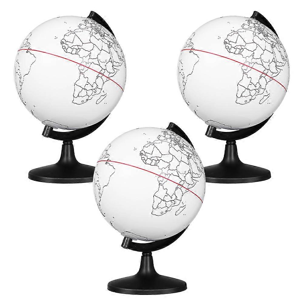 Globo terráqueo en blanco, modelo educativo para decoración, juego de 3 piezas para colorear y armar.