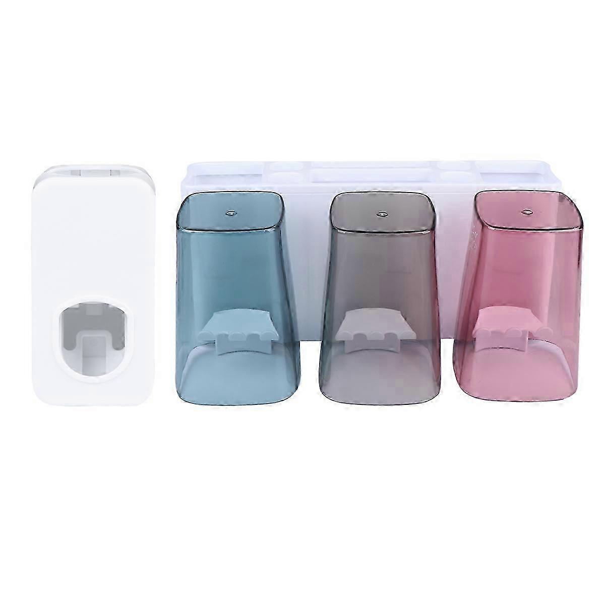 Toothbrush Rack Multifunction Holder with Toothpaste Dispenser for Home 1Set