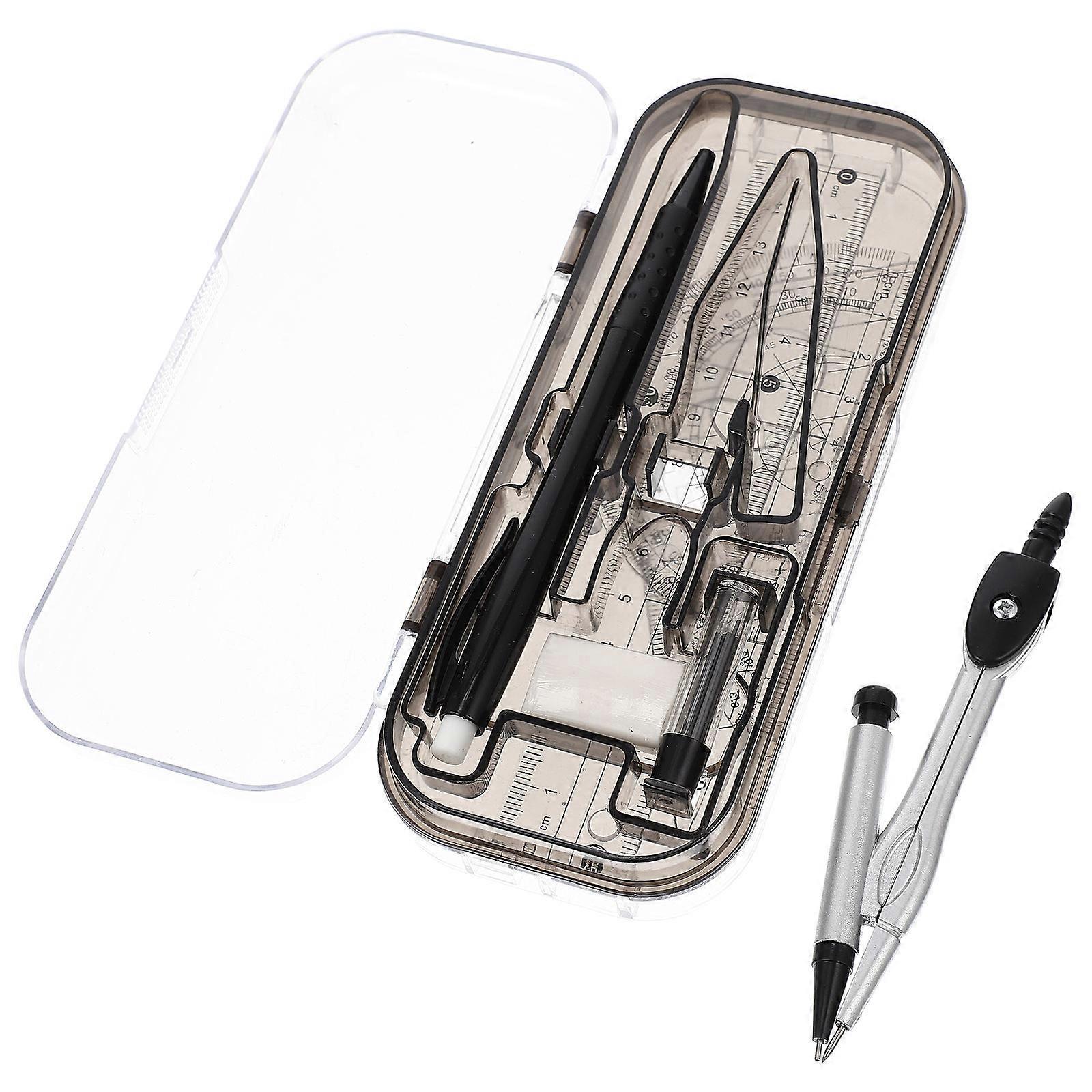 Drawing Compass Toolkit for Students 1Set Drawing Accessories Measuring Tools