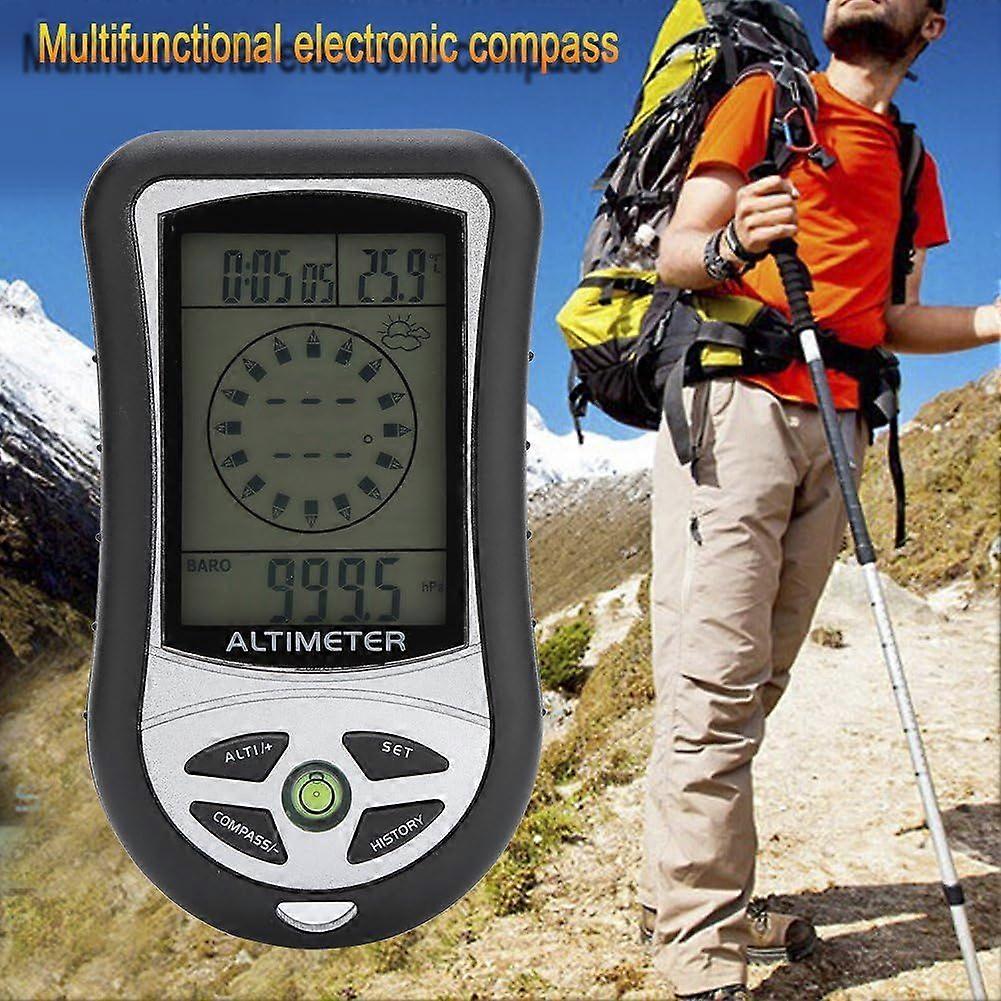 Barometer Altimeter, Multi-Function Digital Altimeter, Black Weather Forecast