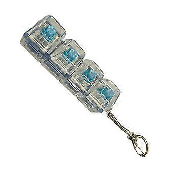 Glowing Keyboard Keychain Stress Relief Toy With 4 Clickable Button Plastic Anxiety Relief Tool For Adult Student Kids  White