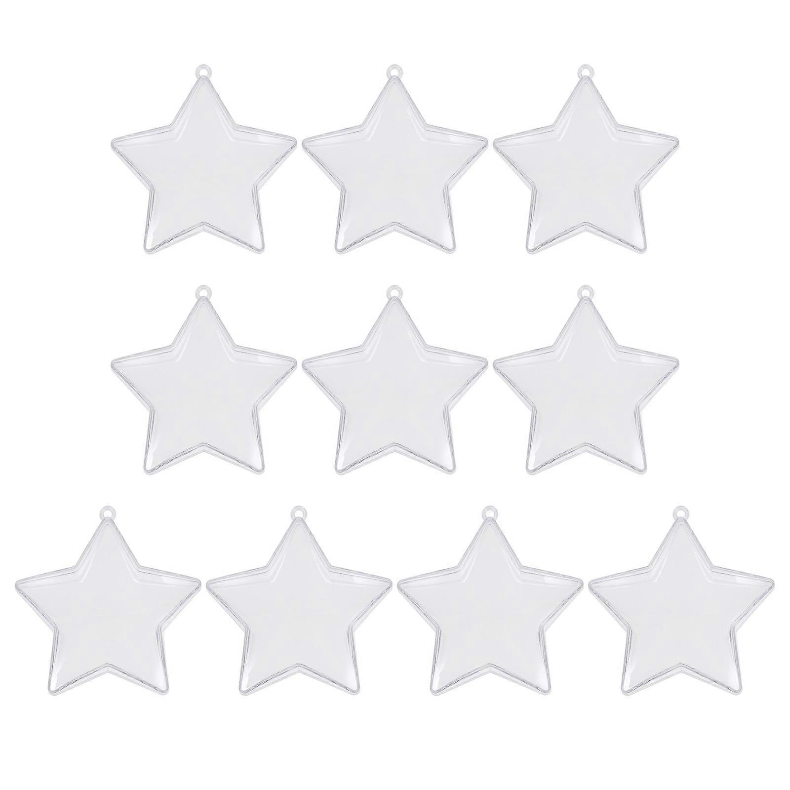 10pcs Transparent Pentacle Cases Candy Storage Boxes Refillable Goody Holder Creative Gift Container