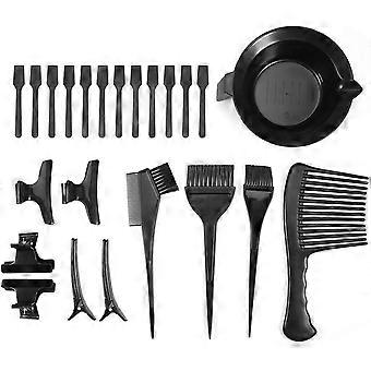23-Piece Hair Coloring Kit - Mixing Bowl, Comb, Brushes, Clips, Spatula for Salon or Home Use
