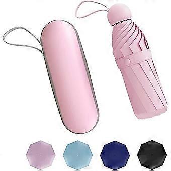 Travel Umbrella Mini Umbrella Small UV Portable with Capsule Box Windproof Umbrella for Umbrella