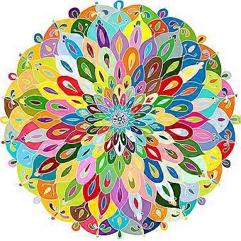 Puzzle-Blooming Color-1000 Teile Color Challenge Blue Board Runde Puzzles