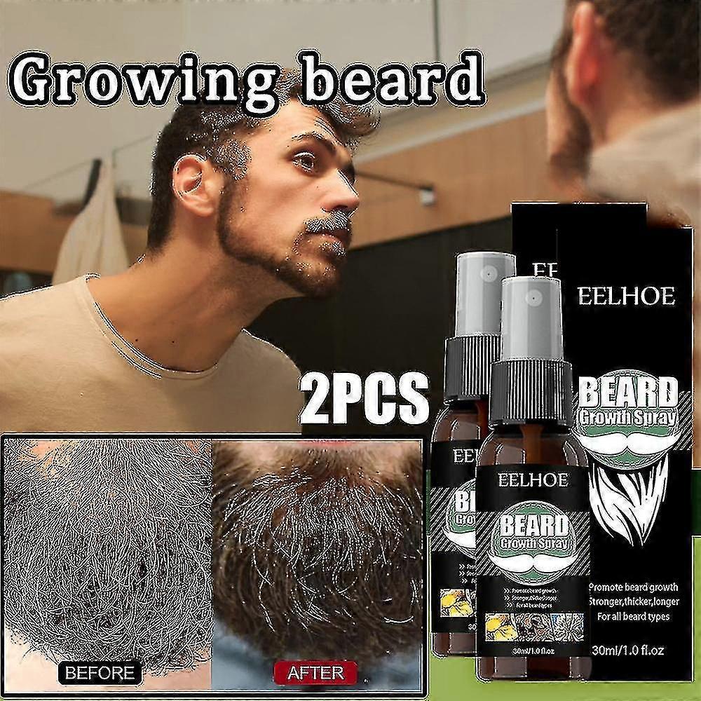 2pcs Beard Growth Spray Fast Growing Beard Mustache