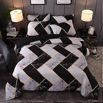Bedding Zippered Grey-white Marble Pattern Duvet Cover