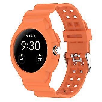For Google Pixel Watch 3 41mm / 2 / 1 Silicone Watch Band with Integrated Case Smart Watch