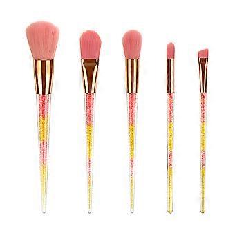 Makeup Set Transparent Handle Cone Shape Brushes for Makeup 5Pcs Portable Kit