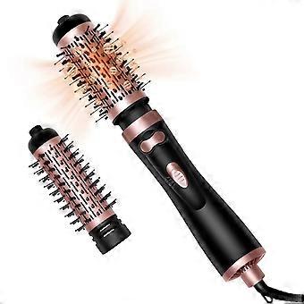 Haartrocknerbürste 3-in-1 Rotierende Rundbürste für Heißluft, Set mit 2 abnehmbaren, automatisch rotierenden Lockenbürsten und Heißluftstyler
