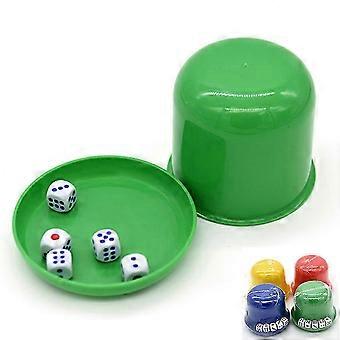 Plastic Dice Cup with Lid and 5 Dice compatible with KTV Party Bar