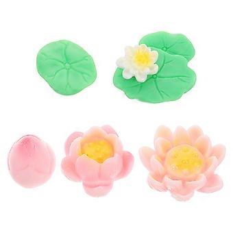 Fish Tank Lotus Pond Decor Miniature Water Lily Ornament Set 5Pcs