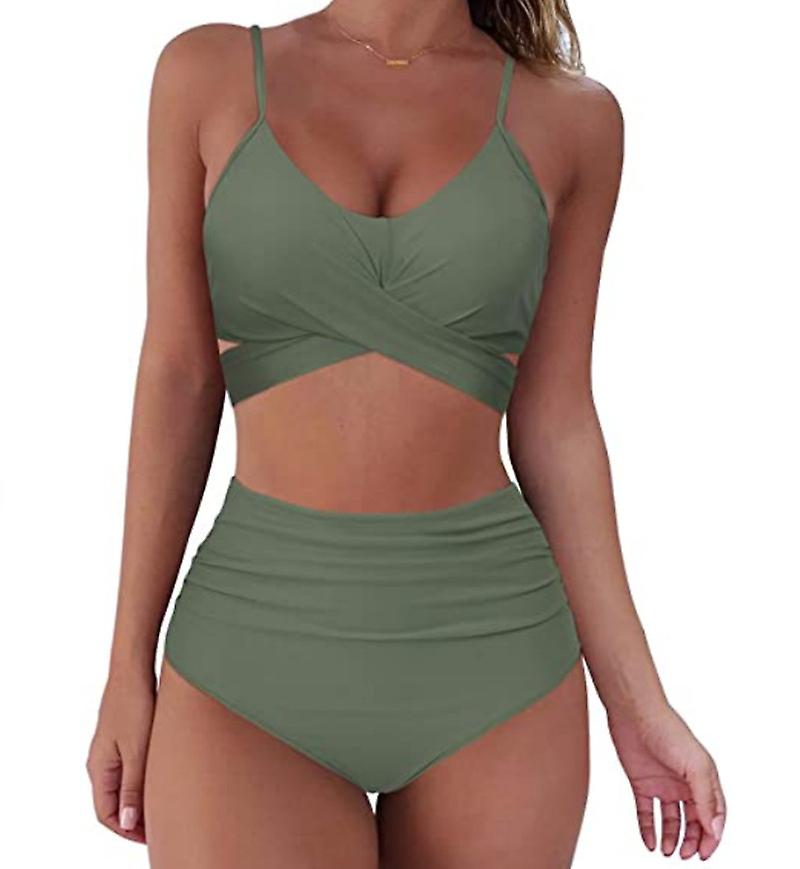 Vrouwen Wrap Bikini Set Push Up High Waisted 2 Delige Badpakken Klein