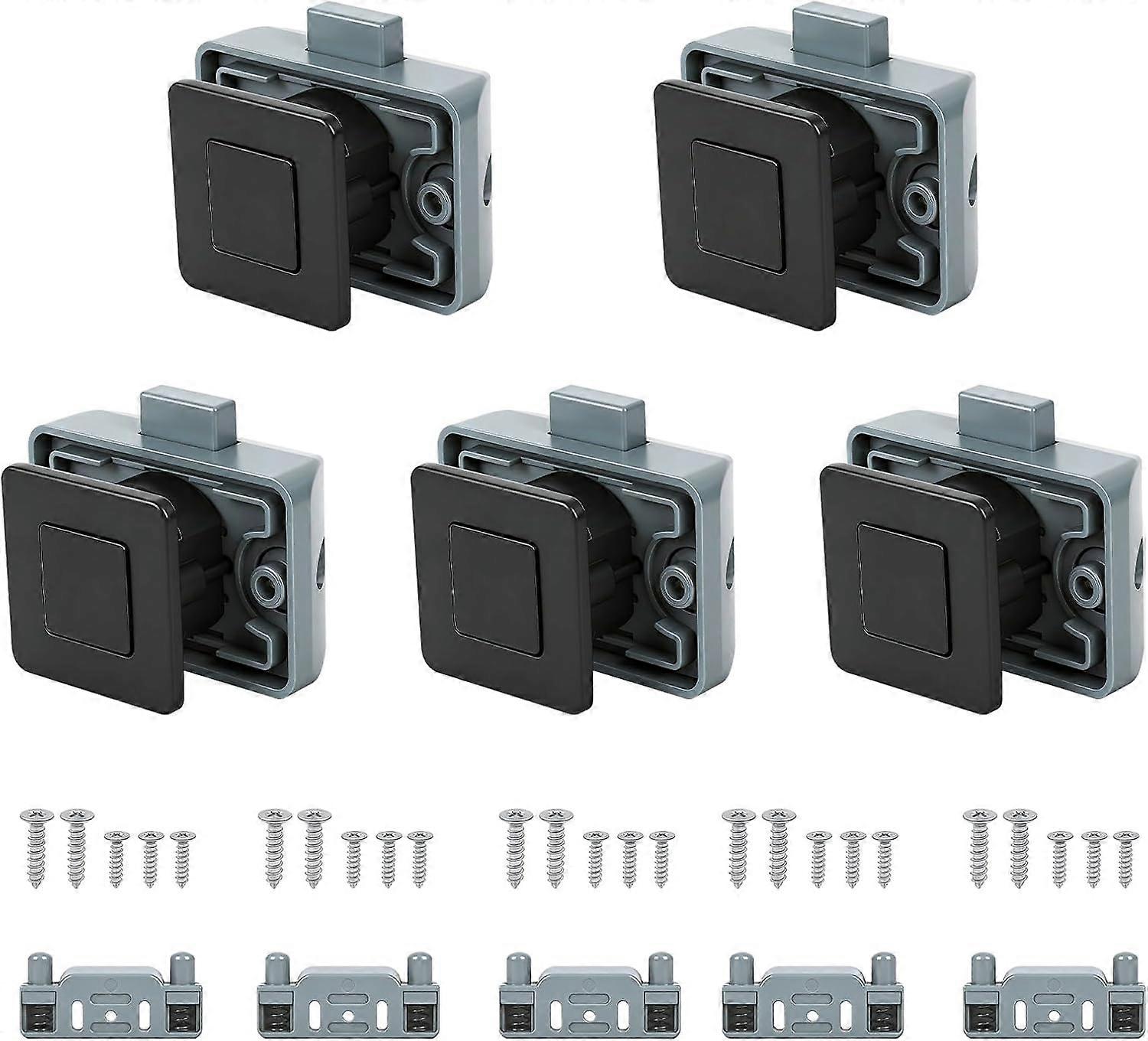Push Button Lock for Caravan Cupboard, Push Buttons for Motorhome, Squ