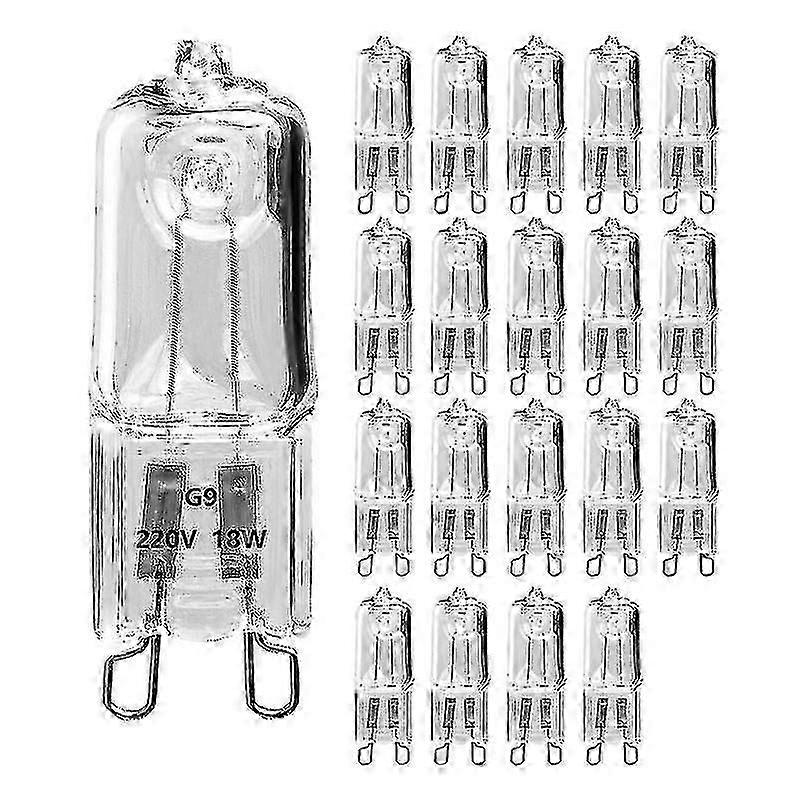 20 G9 halogen bulbs, 18w transparent halogen dimmable bulbs